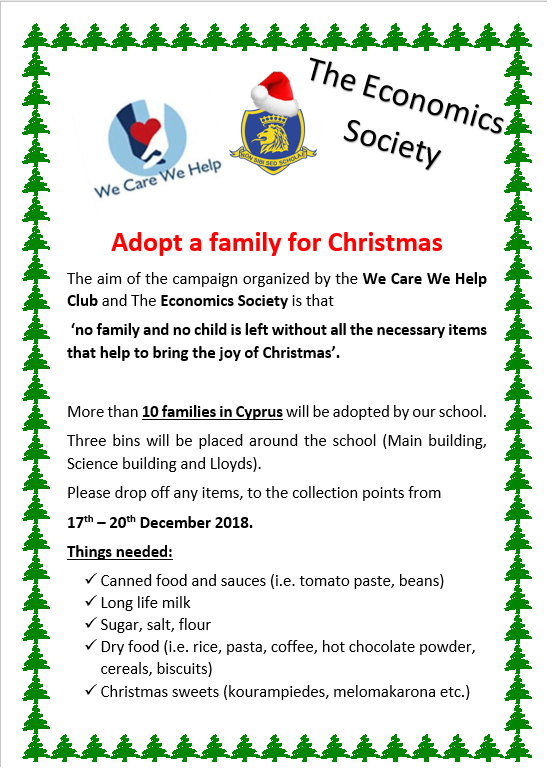 The English School Adopt a family for Christmas